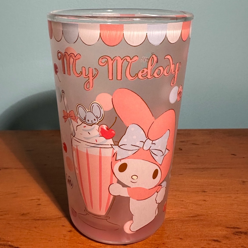 Kawaii Vintage “My Melody” Sanrio Pink Sugarfina Slim Glass Tumbler